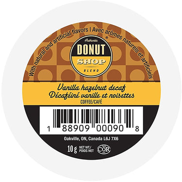 Authentic Donut Shop Blend Decaf Vanilla Hazelnut Single Serve Cups for Keurig K Cup Brewers, 24 Count